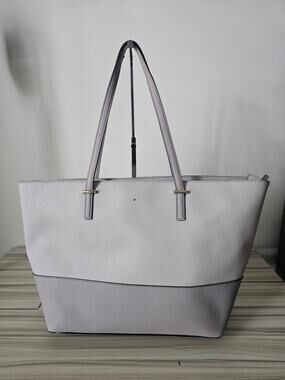 KATE SPADE Large Gray Saffiano Leather Tote Bag